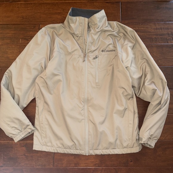 Columbia Other - Columbia Soft Shell Jacket Size Medium Tan Full Zip Fleece Lined Pockets